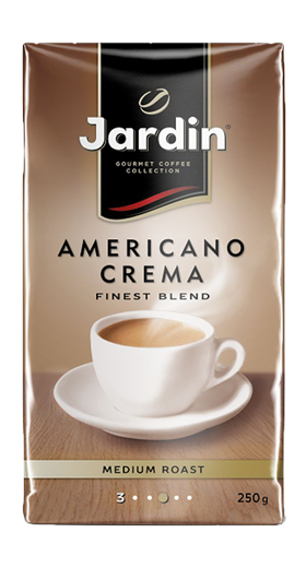 картинка Кофе Жардин Американо Крема молотый жереный Премиум 250г  от магазина  Настоящая вода