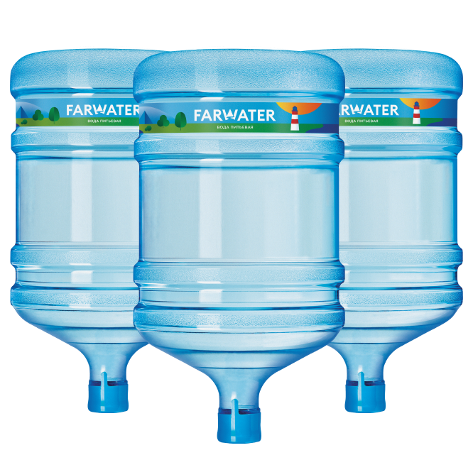 картинка Настоящая вода "Farwater" 19л 3 бутыли+ помпа МИКРО от магазина  Настоящая вода