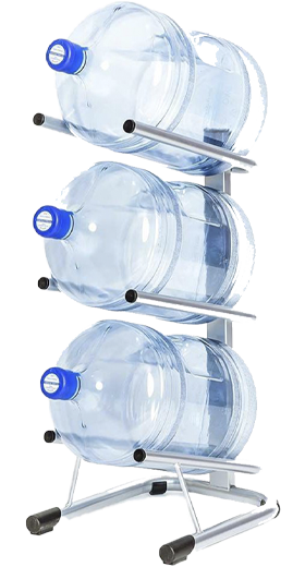 картинка Стойка для хранения 3-х бутылей RAL 9006 от магазина  Настоящая вода