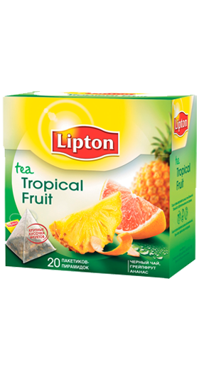 картинка Липтон пирамида Тропические фрукты от магазина  Настоящая вода