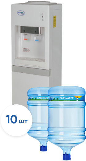 картинка Кулер (аренда) + вода 19 литров "Farwater" 10 бутылей от магазина  Настоящая вода