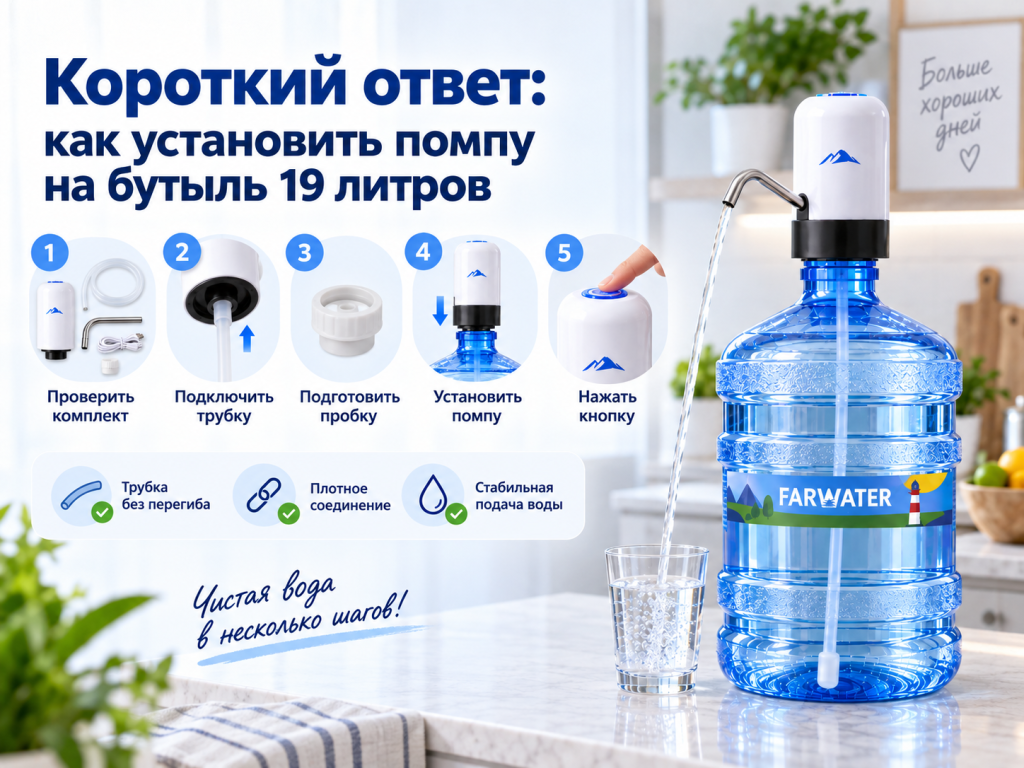 Короткий ответ как установить помпу на бутыль 19 литров.png