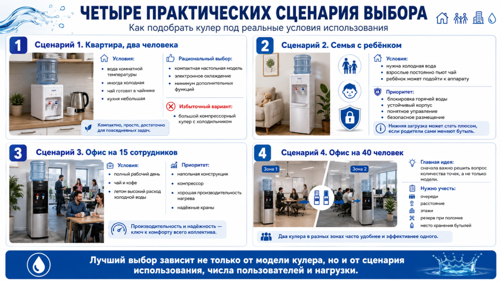 Четыре практических сценария выбора кулера для воды.png Четыре практических сценария выбора кулера для воды