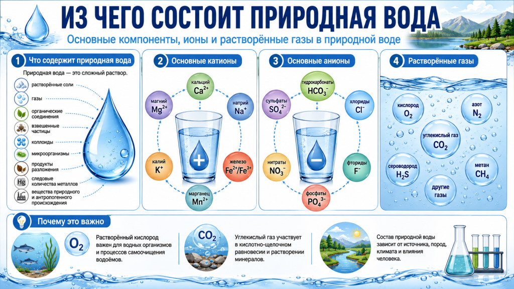 Из чего состоит природная вода