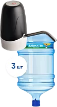 картинка Питьевая вода 19 литров "Farwater" 3 бутыли + электрическая помпа от магазина  Настоящая вода