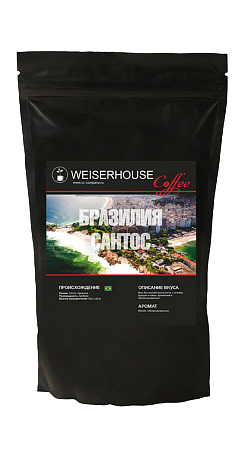 Кофе WEISERHOUSE Плантационный Бразилия Сантос зерно 1000г. #1