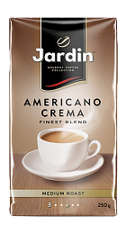 картинка Кофе Жардин Американо Крема молотый жареный Премиум 250г  от магазина  Настоящая вода