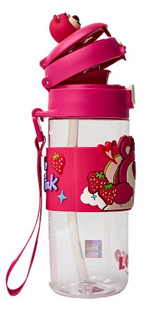 Бутылка для воды детская - LOTSO (Мишка), 600 мл, с трубочкой  #1