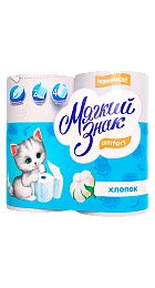 картинка Туалетная бумага Мягкий знак Белая два слоя 4 рулона от магазина  Настоящая вода