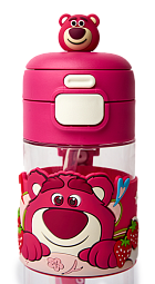 картинка Бутылка для воды детская - LOTSO (Мишка), 600 мл, с трубочкой  от магазина  Настоящая вода