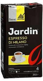 картинка Кофе Жардин Эспрессо Ди Милано молотый жареный Премиум 250г  от магазина  Настоящая вода