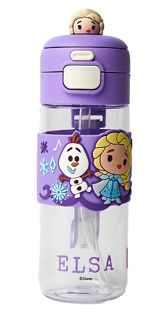 Бутылка для воды детская - ELSA (Эльза), 600 мл, с трубочкой  #1