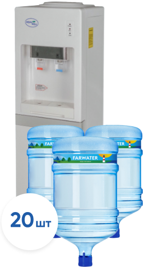 картинка Питьевая вода 19 литров "Farwater" 20 бутылей + Кулер от магазина  Настоящая вода